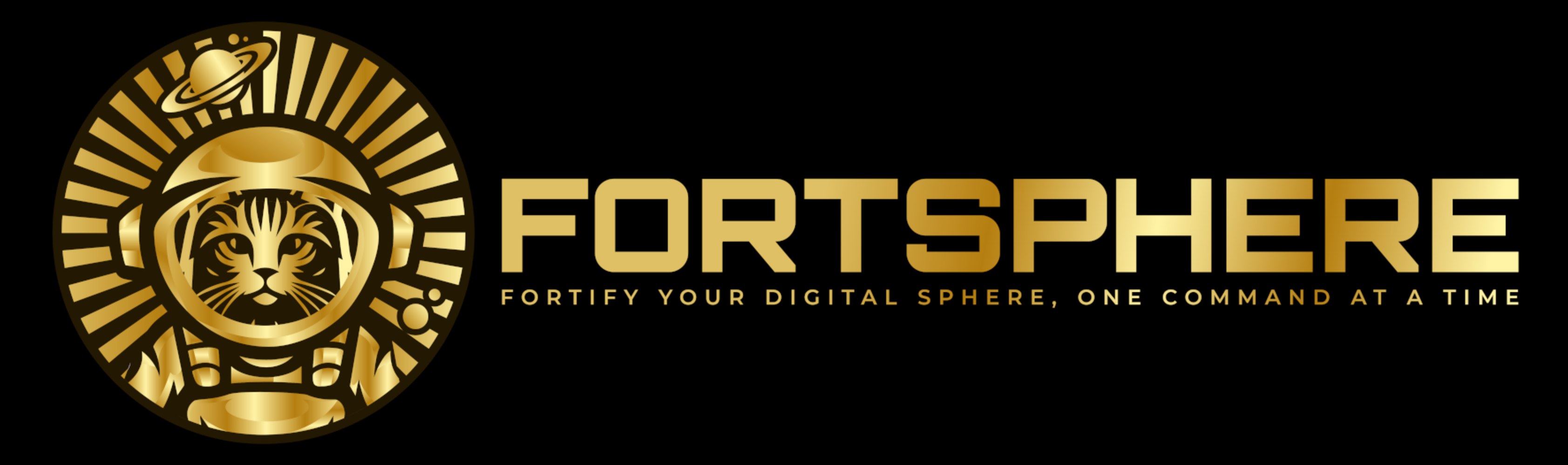 fortSphere logo and tagline, &#39;Fortify your Digital Sphere, One Command at a Time